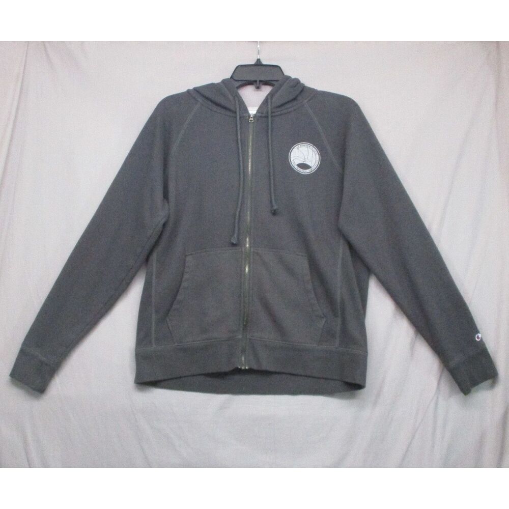 Champion Department of Justice Gray Zip Pullover Hoodie Men Size‎ Medium